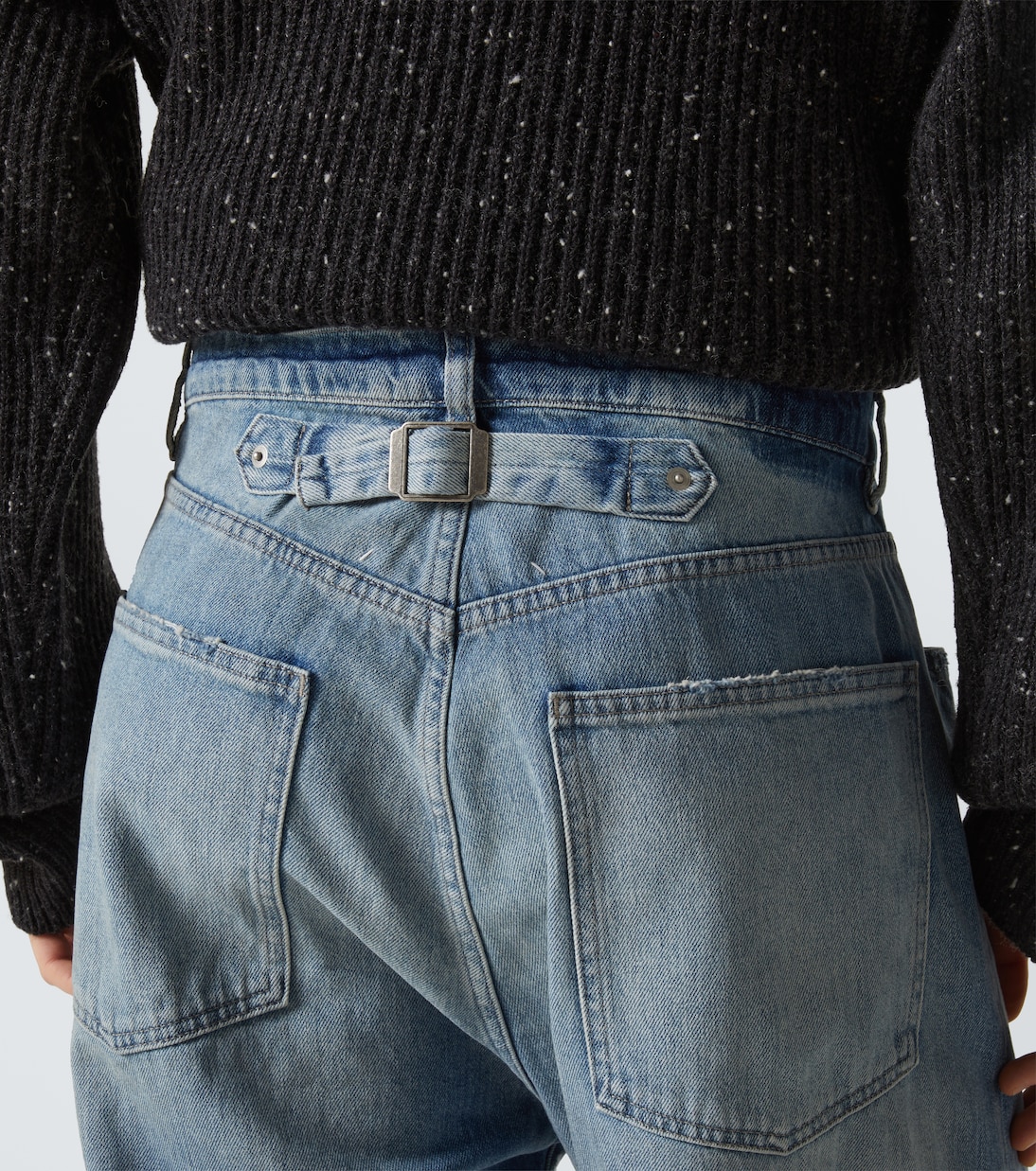 Jeans anchos de tiro medio con efecto desgastado | Maison Margiela