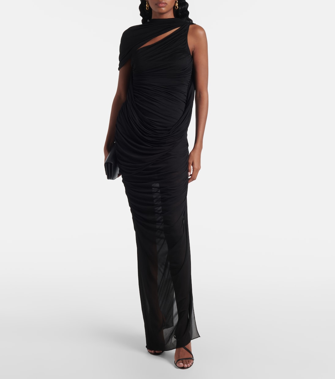 Draped open-back jersey maxi dress | Mugler