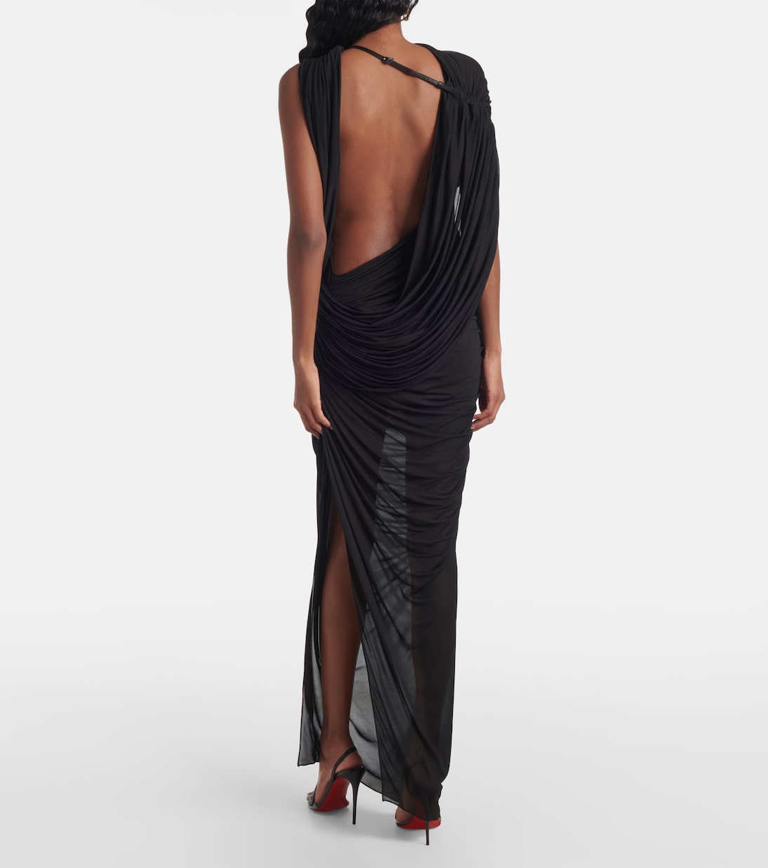 Draped open-back jersey maxi dress | Mugler