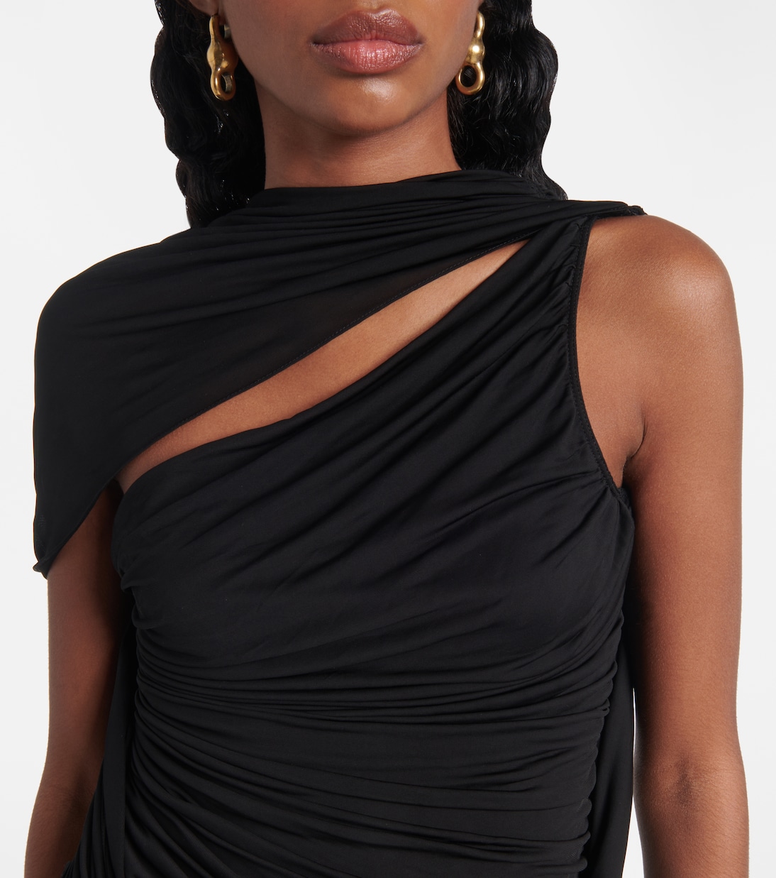 Draped open-back jersey maxi dress | Mugler