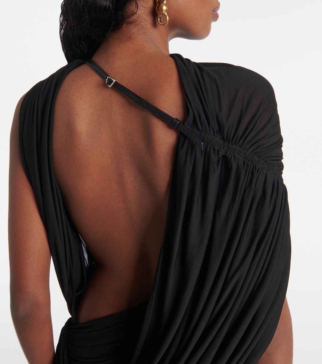 Draped open-back jersey maxi dress | Mugler