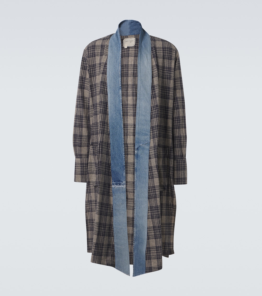Abrigo de algodón a cuadros con denim | Greg Lauren
