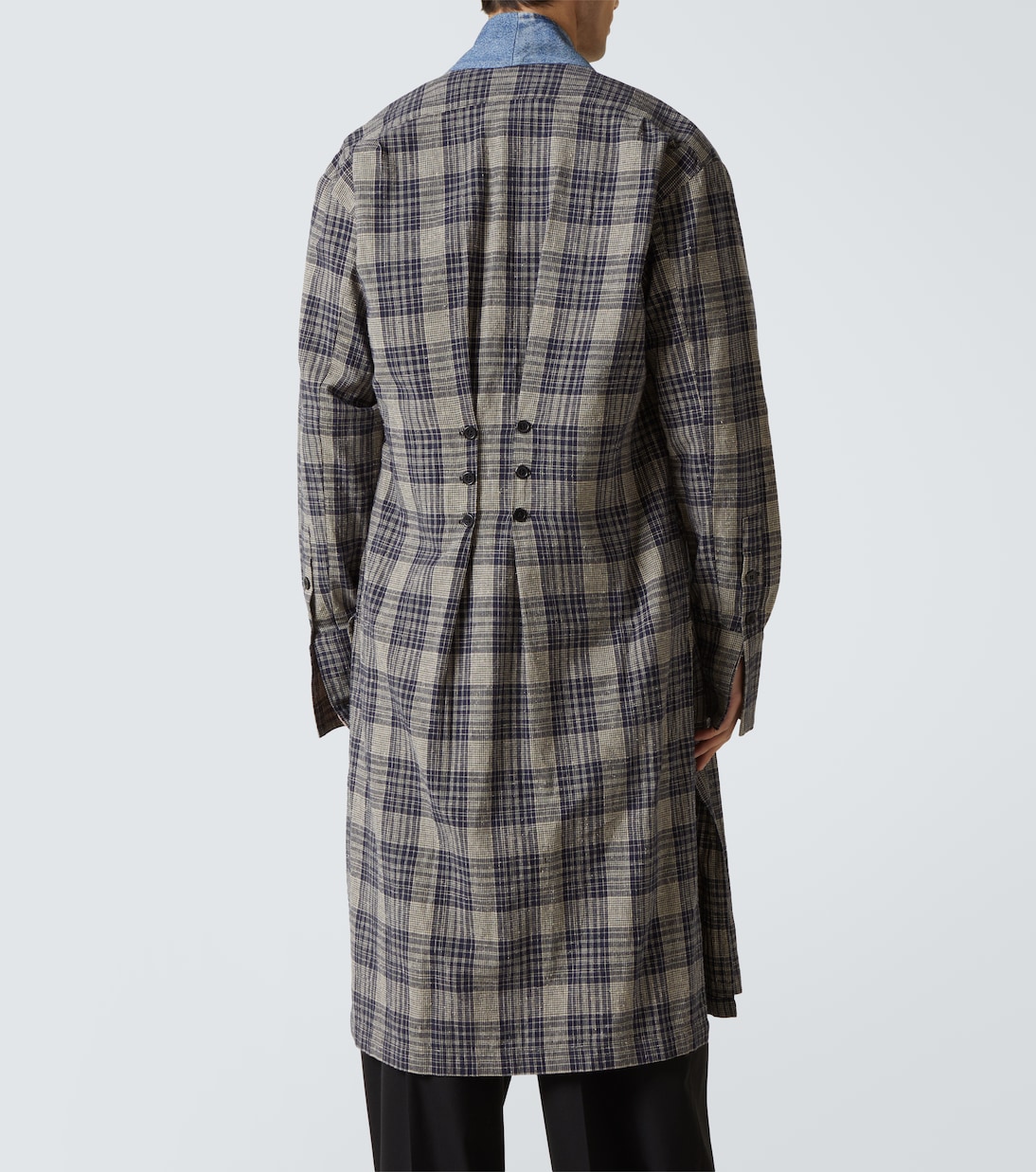 Abrigo de algodón a cuadros con denim | Greg Lauren