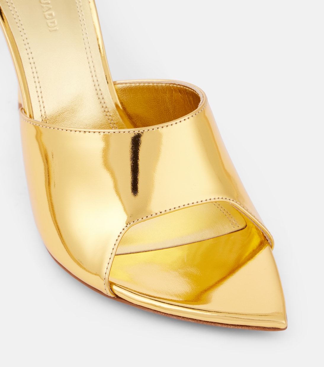 Mules Bianca 95 in pelle metallizzata | Amina Muaddi