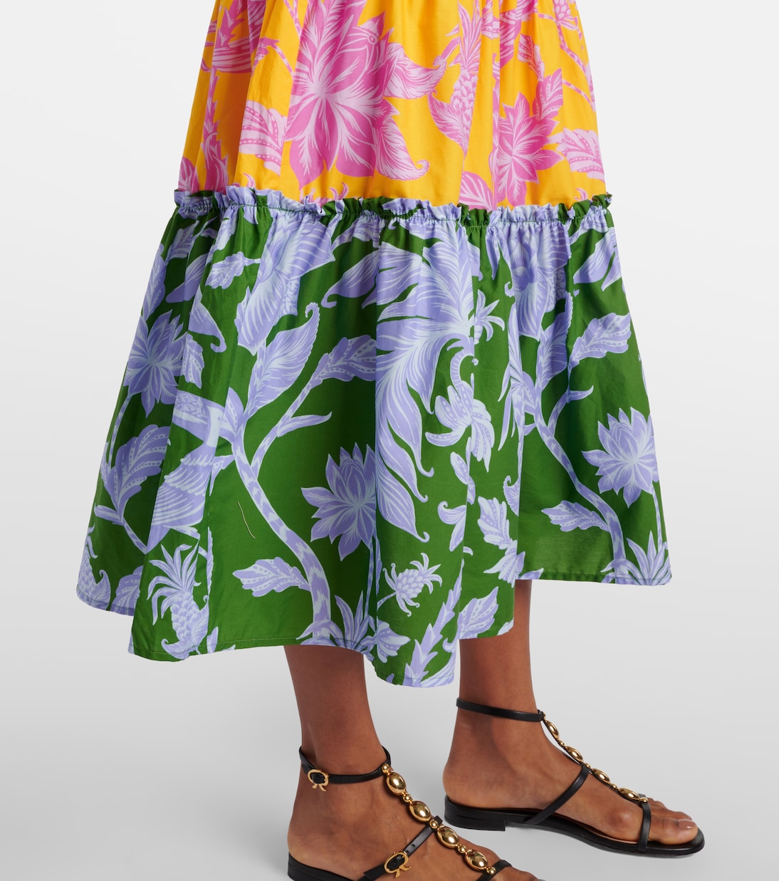 Robe midi Tropical Swing Mix en coton | Farm Rio