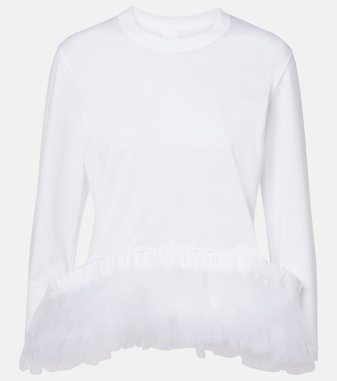 Top de algodón con ribete de tul | Noir Kei Ninomiya