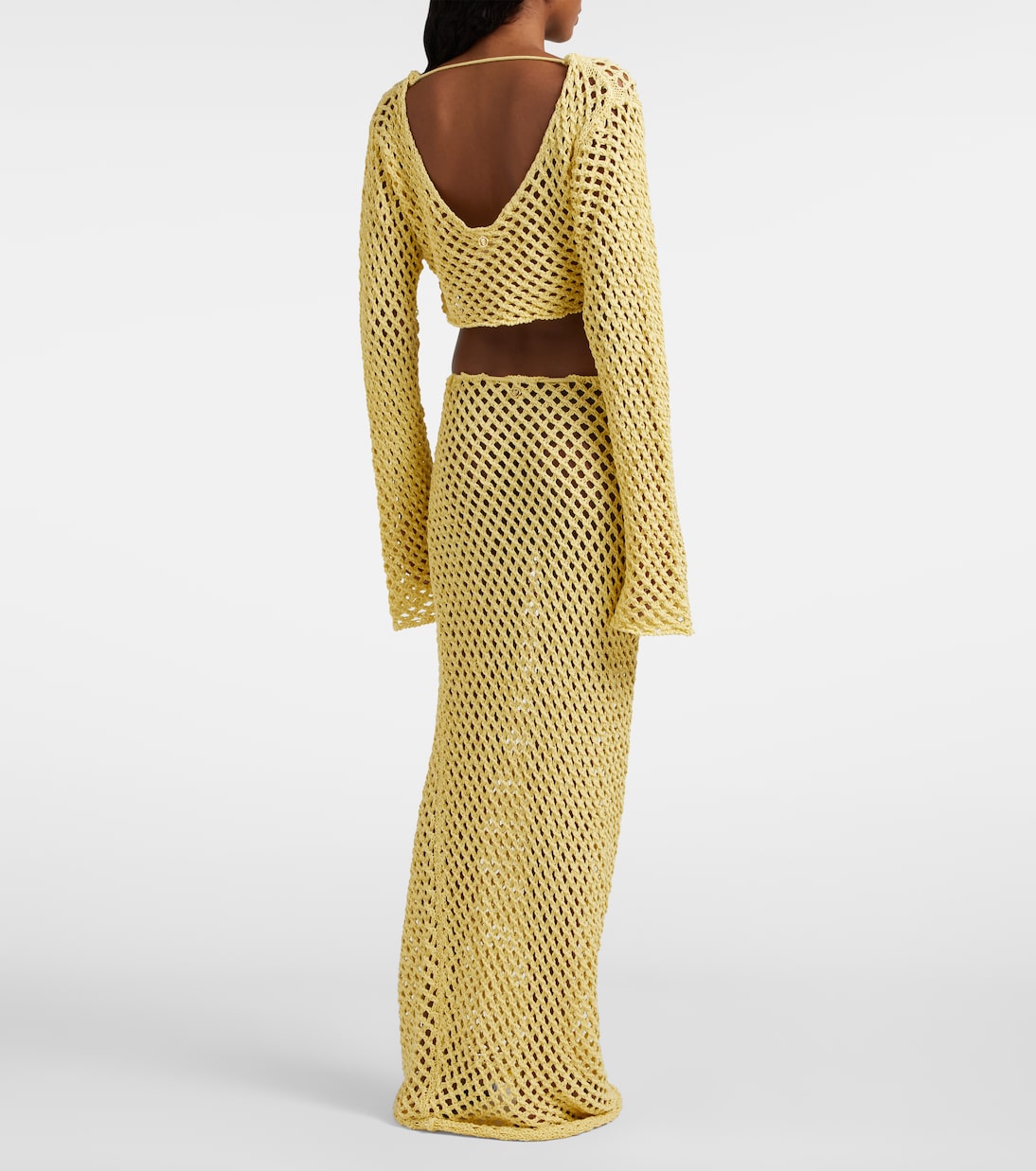 Jupe longue Magen en crochet de coton mélangé | Bananhot
