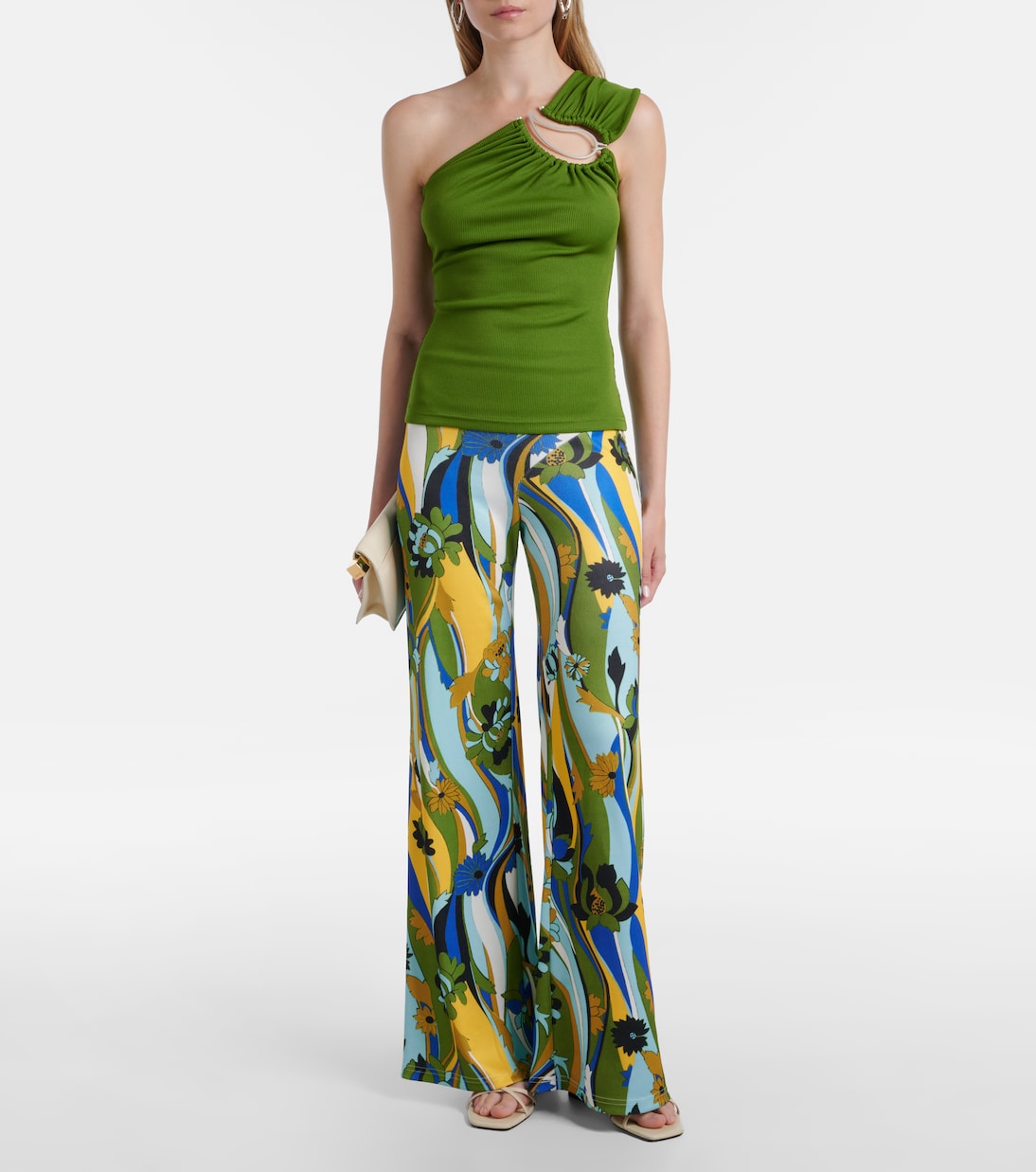 Paisley asymmetric gathered top | Christopher Esber