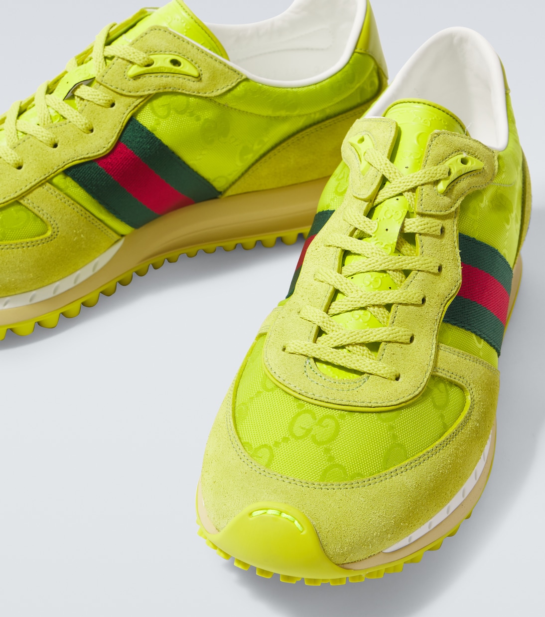 Re-Motion Web Stripe suede-trimmed sneakers | Gucci
