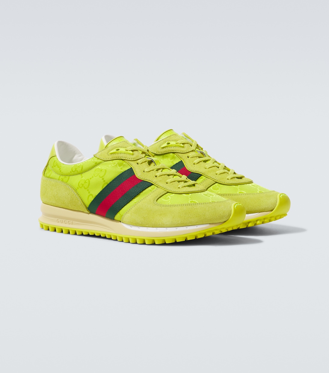 Re-Motion Web Stripe suede-trimmed sneakers | Gucci