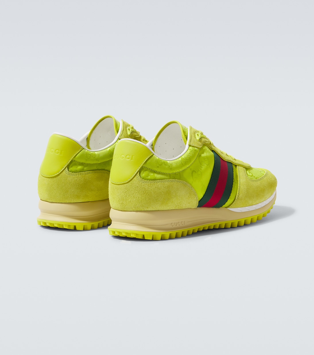 Re-Motion Web Stripe suede-trimmed sneakers | Gucci