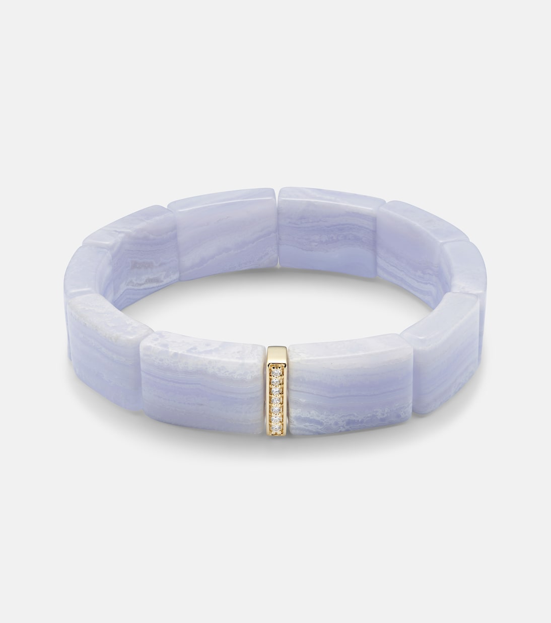 14kt gold beaded bracelet with agate and diamonds | Sydney Evan