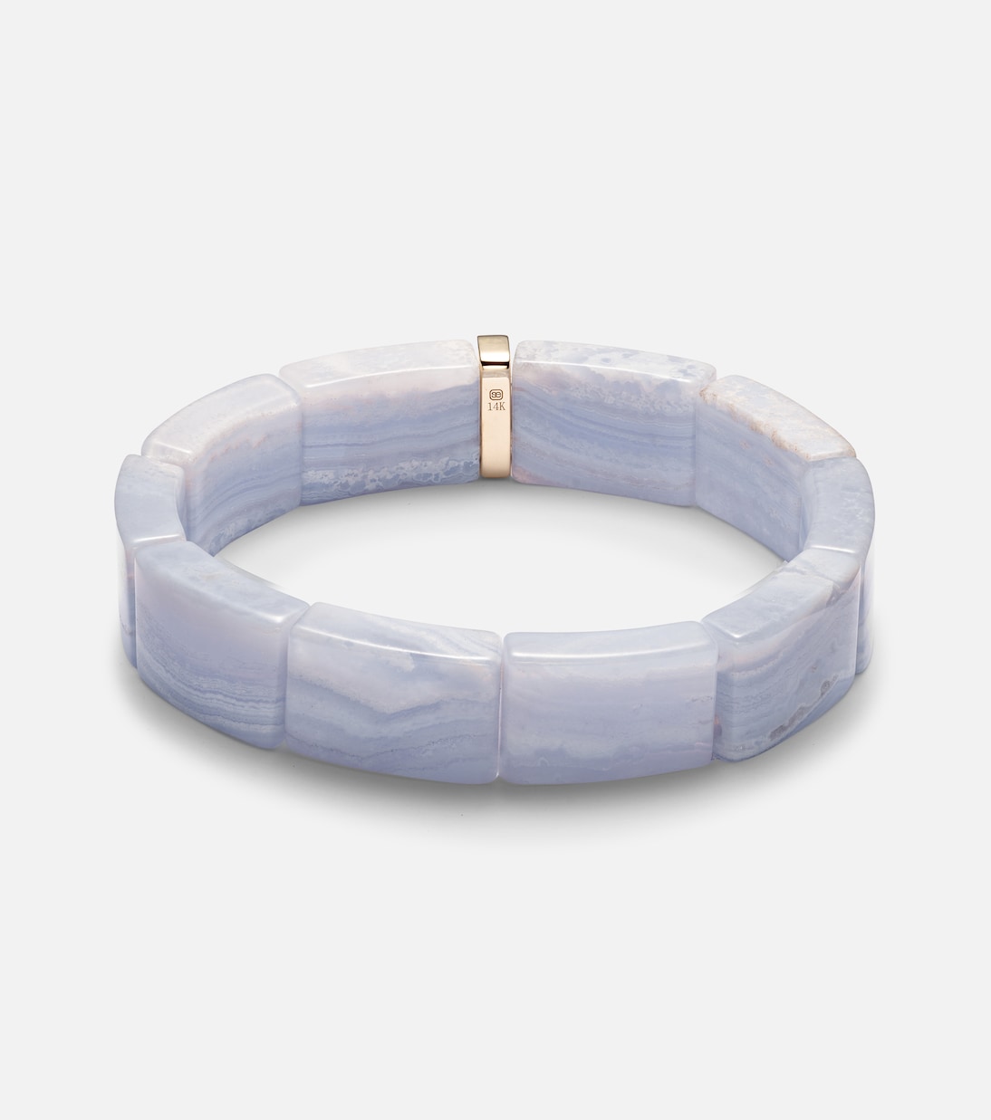 14kt gold beaded bracelet with agate and diamonds | Sydney Evan