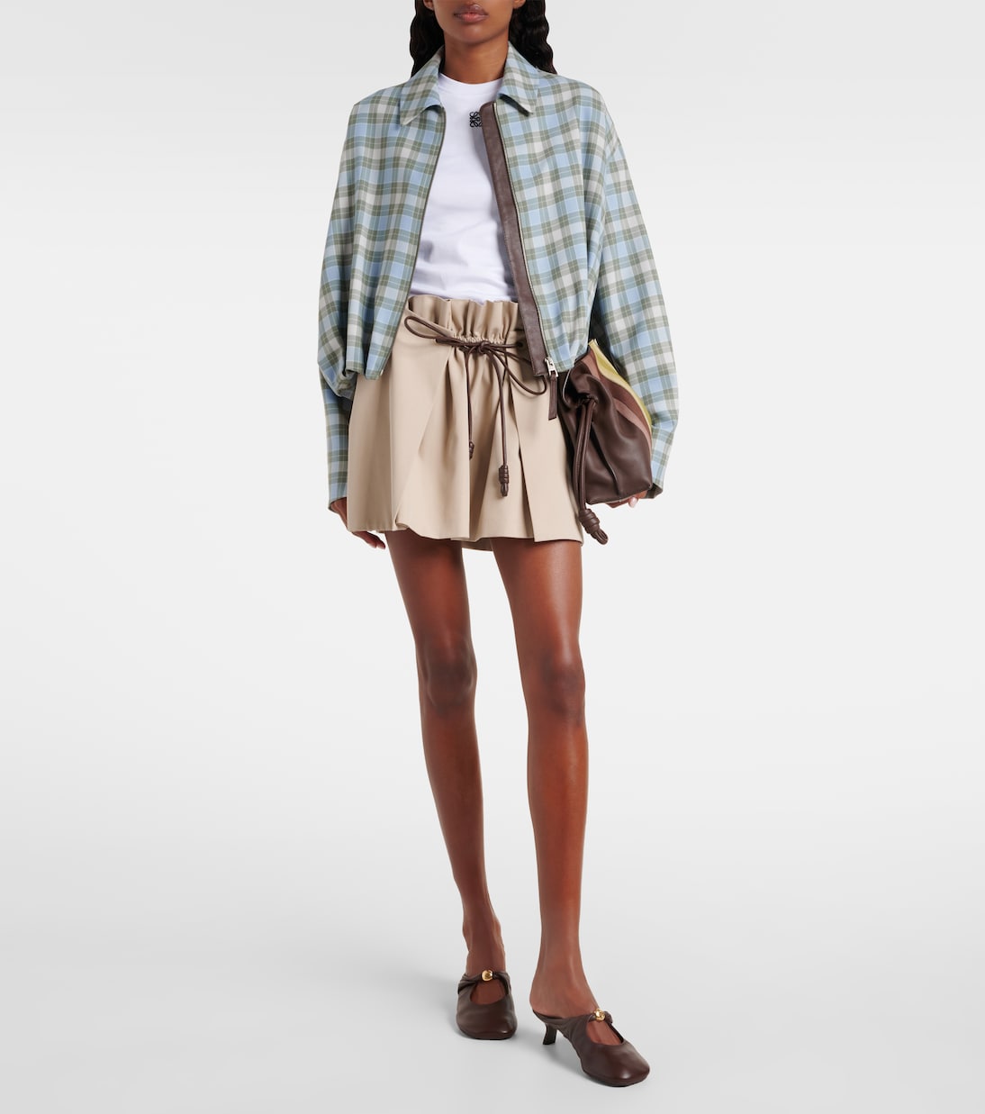 Chaqueta drapeada a cuadros | Loewe