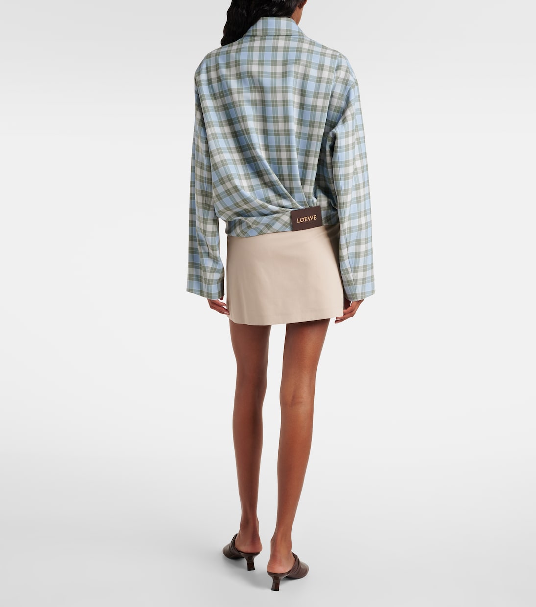 Chaqueta drapeada a cuadros | Loewe