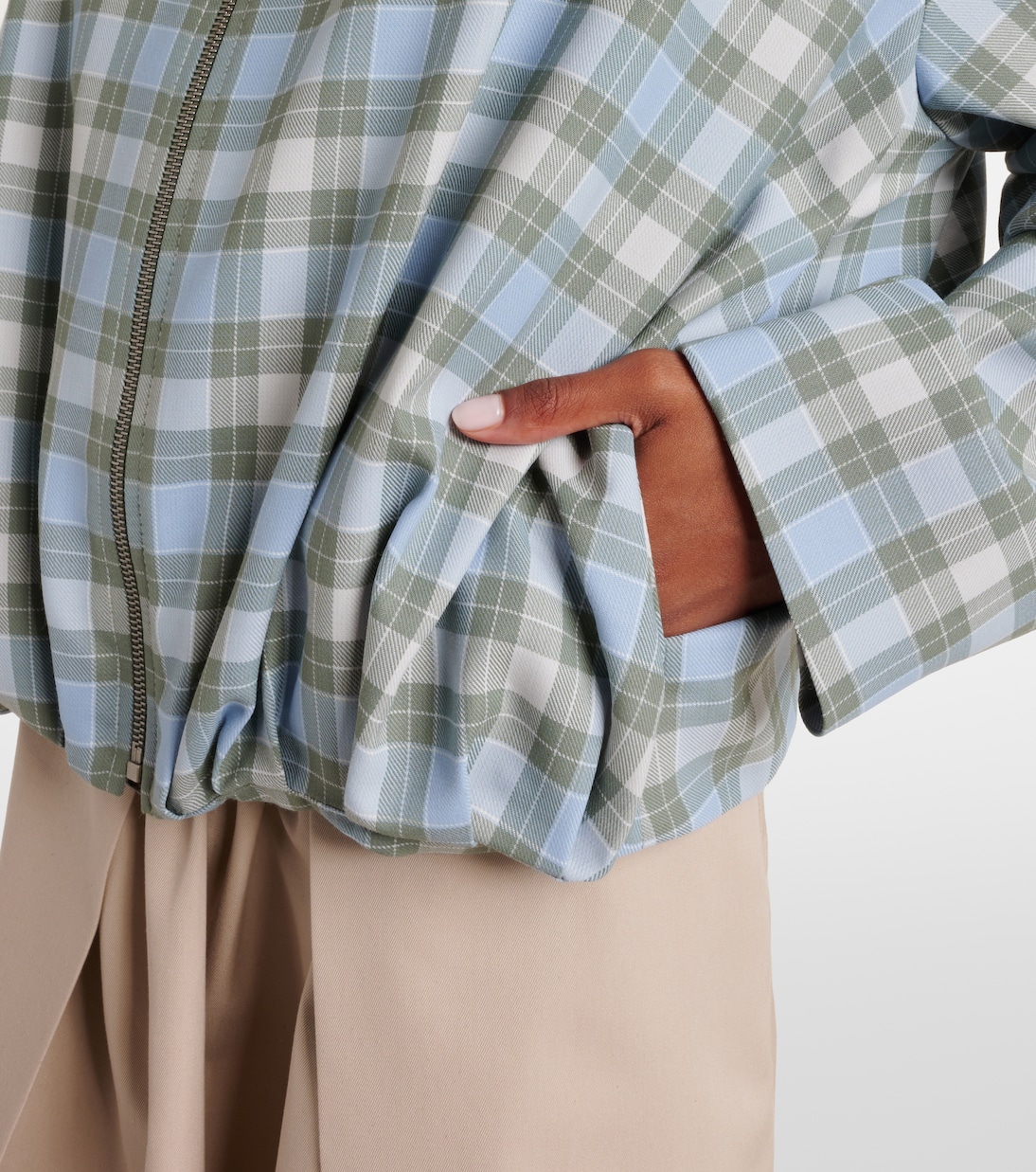 Chaqueta drapeada a cuadros | Loewe