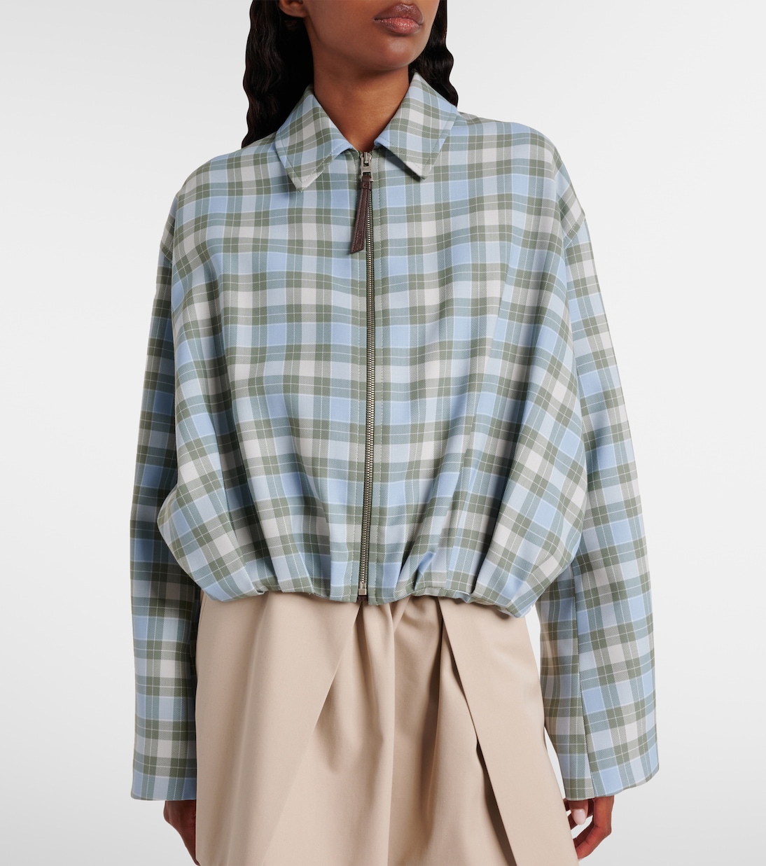 Chaqueta drapeada a cuadros | Loewe