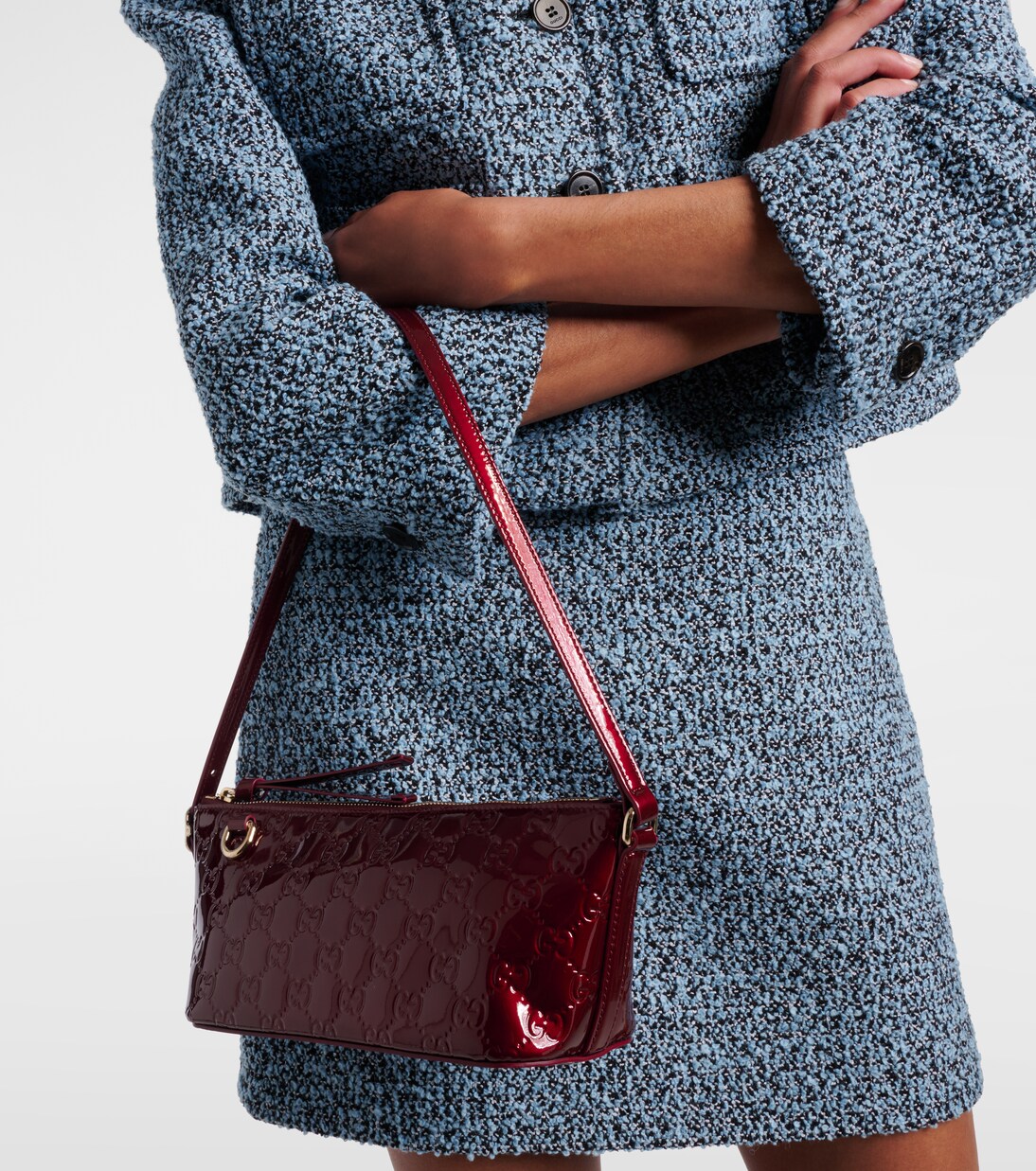 GG Emblem Small leather shoulder bag | Gucci