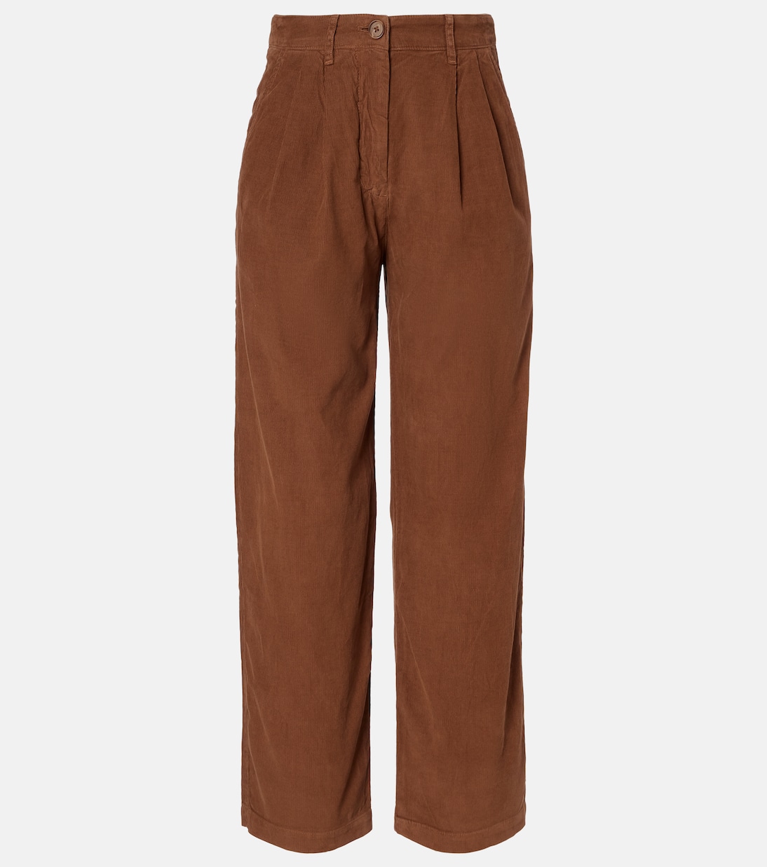 Gail high-rise cotton straight pants | Velvet