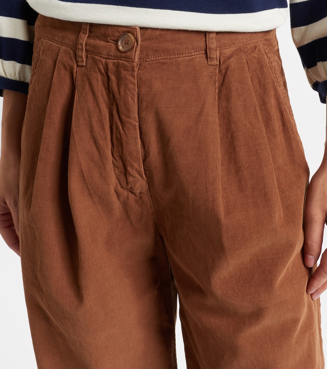 Gail high-rise cotton straight pants | Velvet