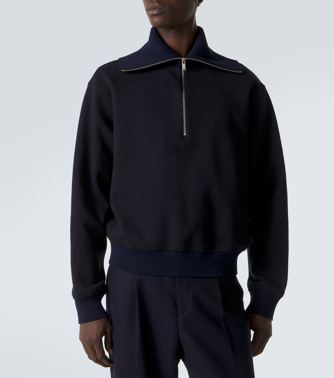 Cotton half-zip sweatshirt | Jil Sander