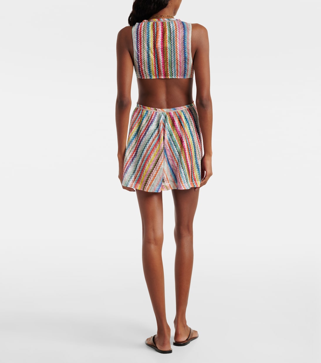 Vestido corto en zigzag con aberturas | Missoni