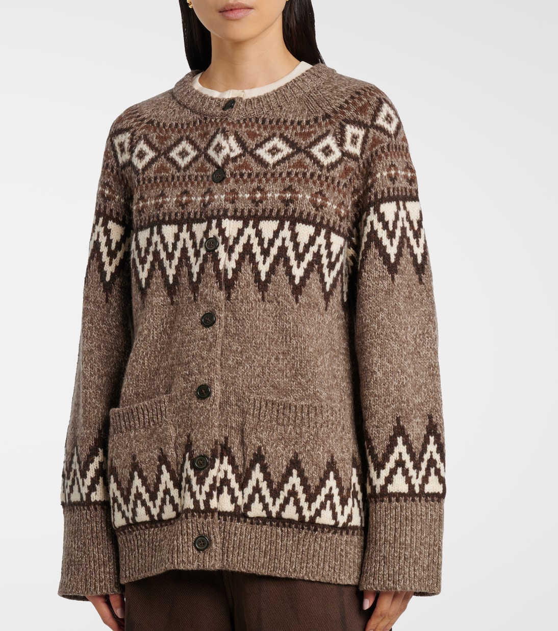 Cardigan en jacquard de laine mélangée | Polo Ralph Lauren