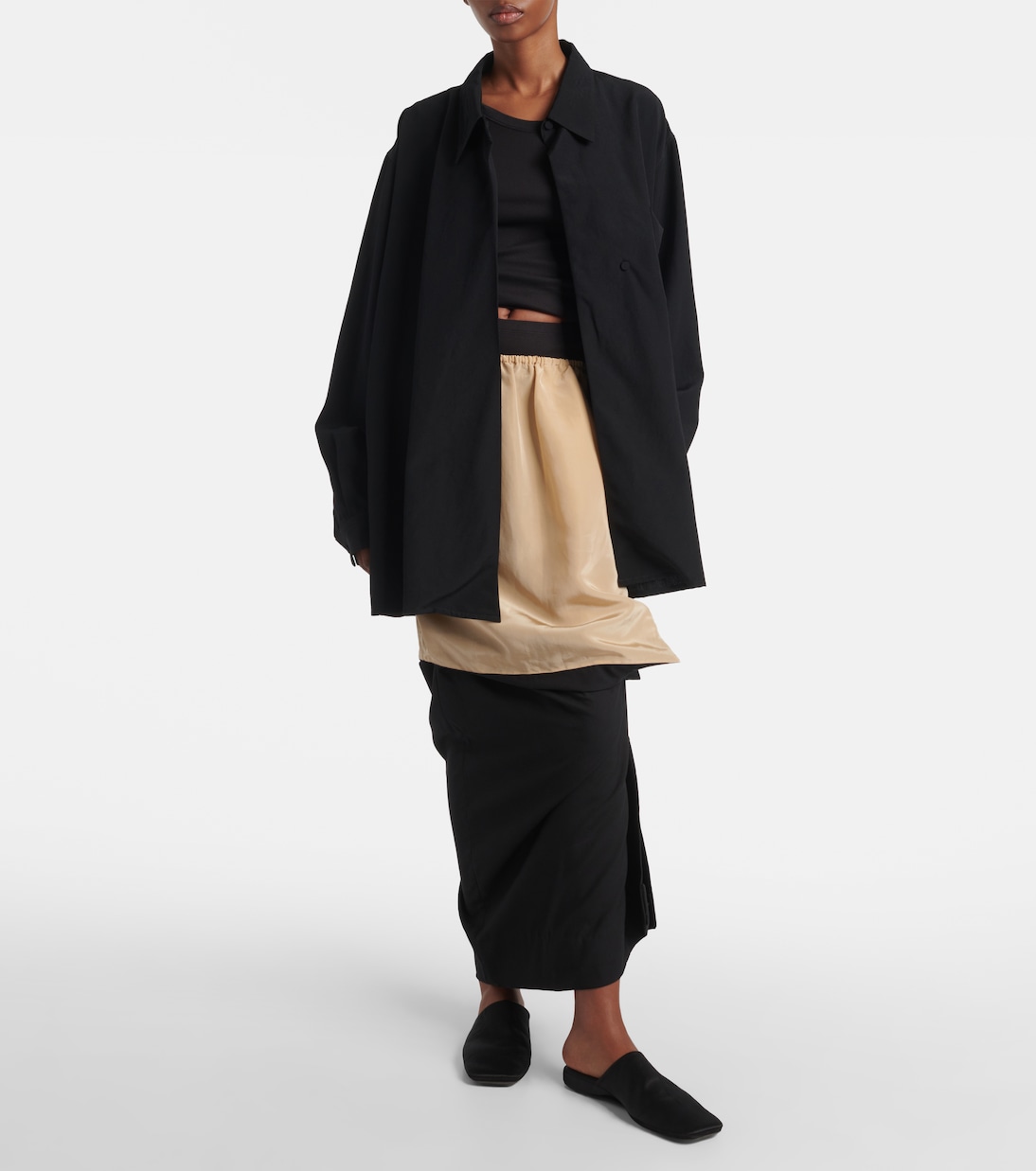 Ribbed-knit cotton-blend top | Calvin Klein