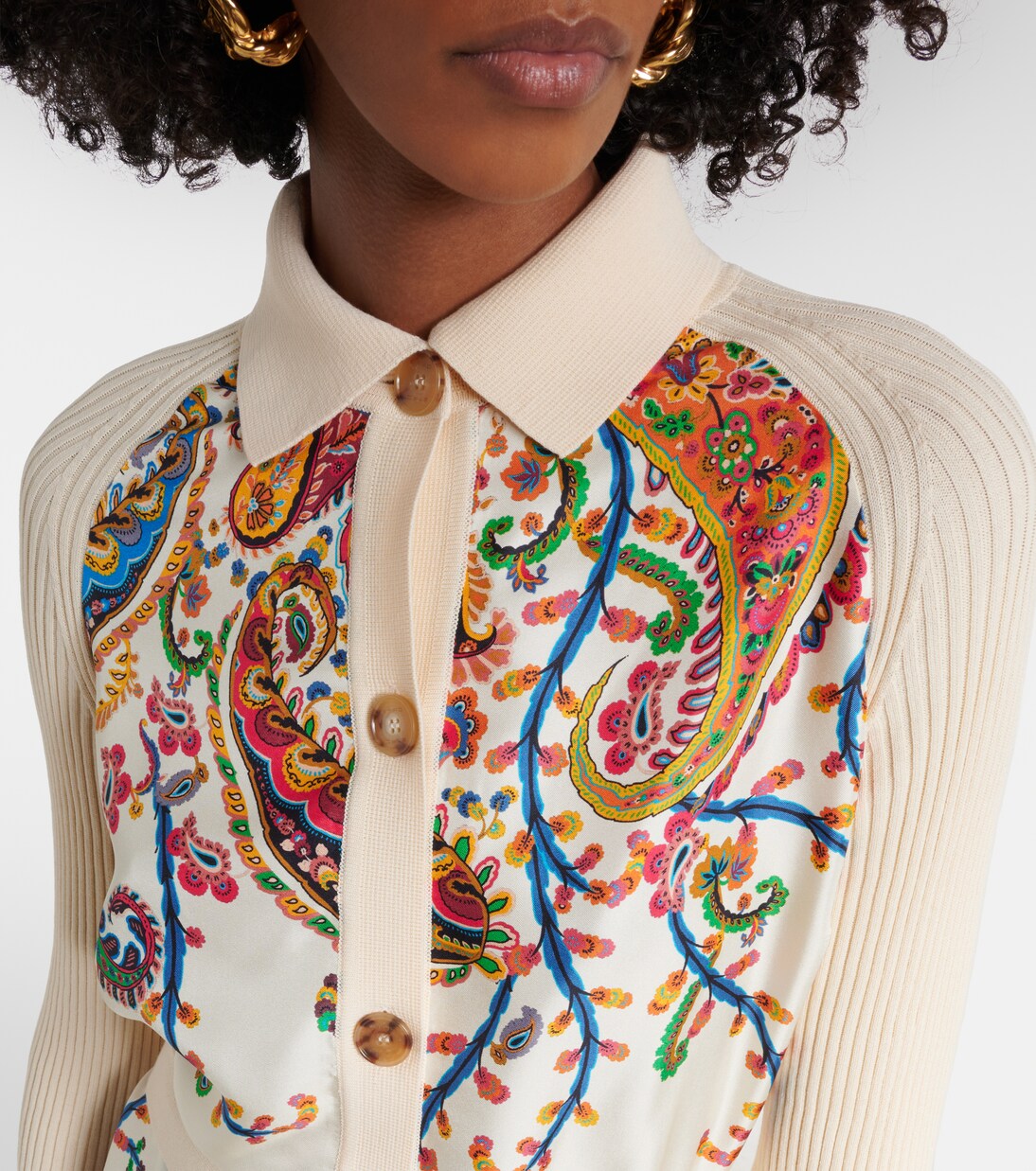 涡纹束带棉质开衫 | Etro