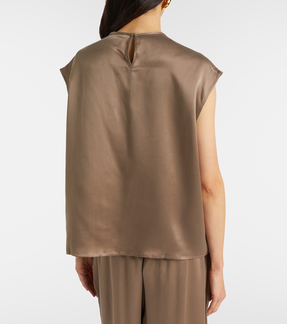 Dasha silk twill top | Asceno