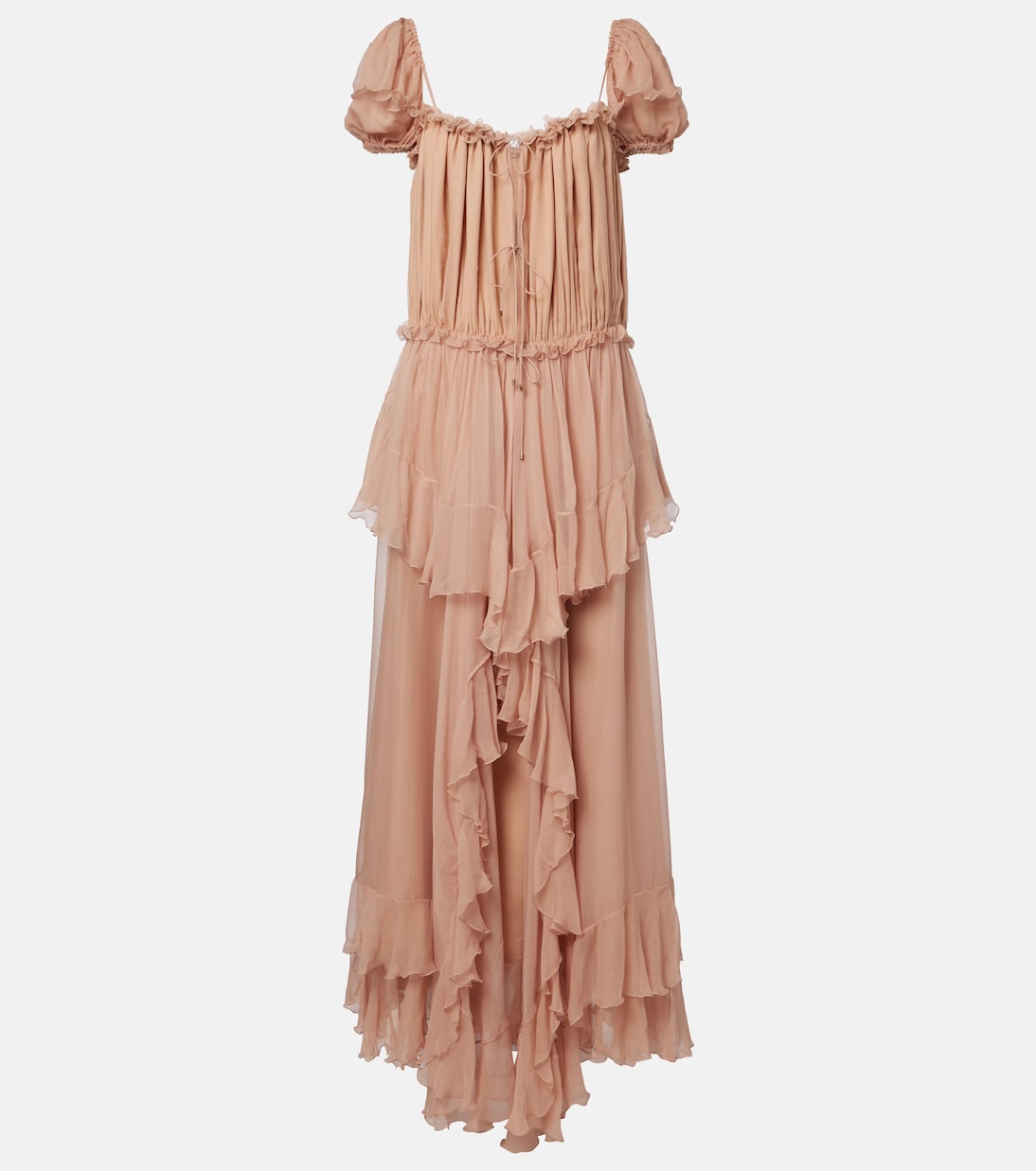 Ruffled silk gown | Chloé