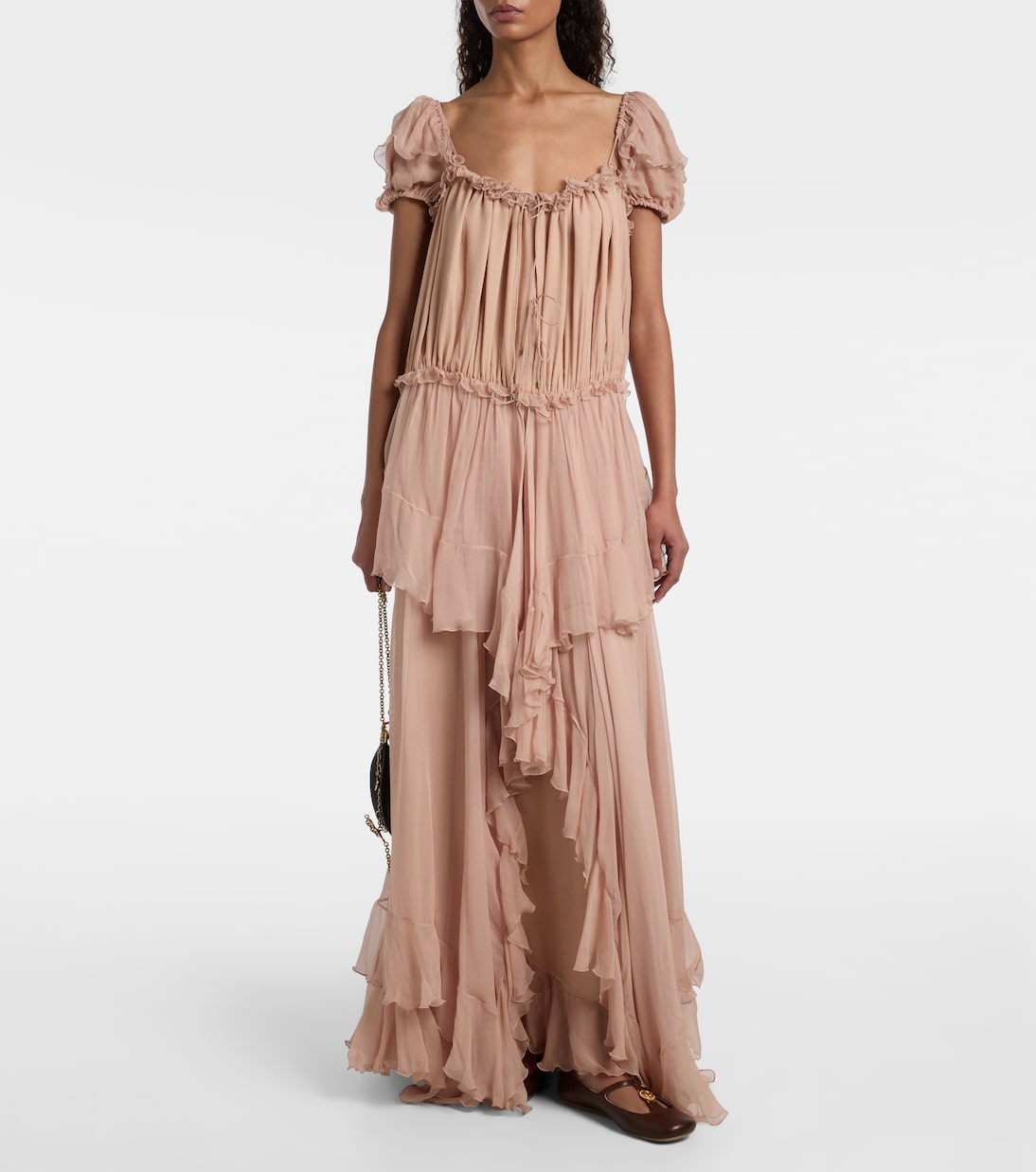 Ruffled silk gown | Chloé