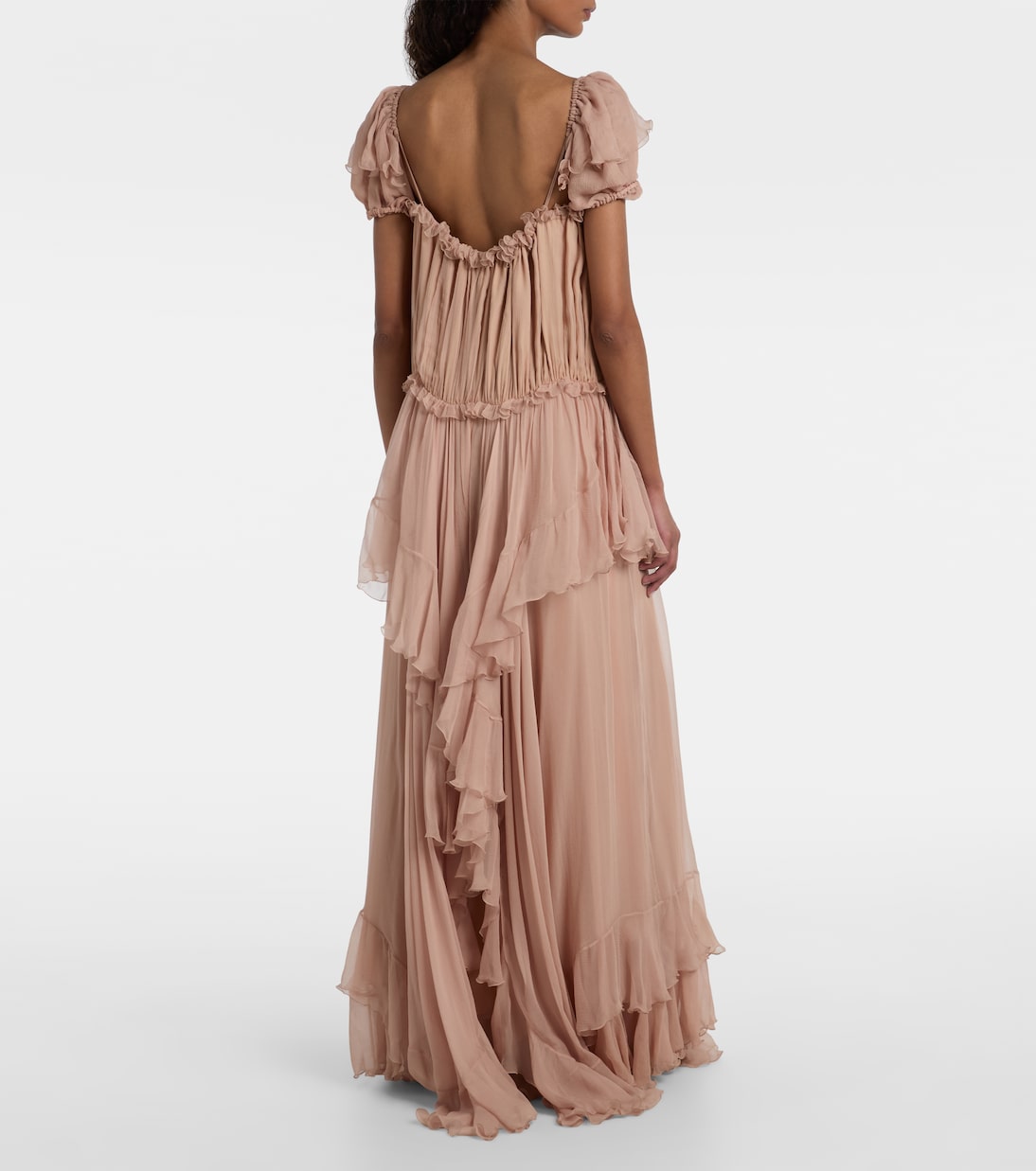 Ruffled silk gown | Chloé