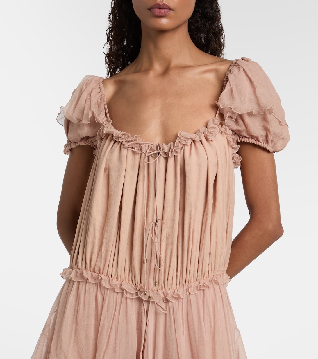 Ruffled silk gown | Chloé