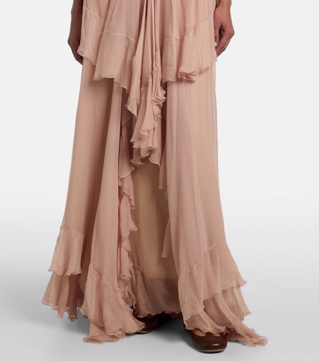 Ruffled silk gown | Chloé