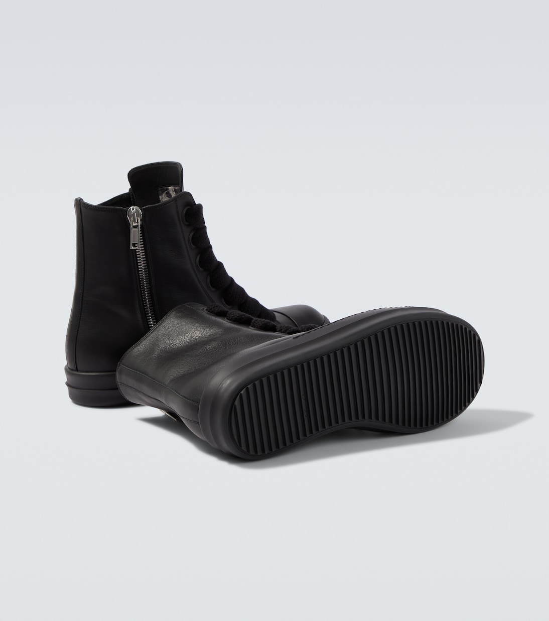 Jumbolace leather high-top sneakers | Rick Owens