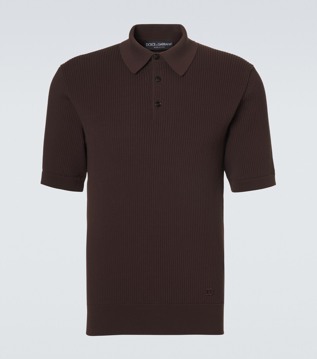 Ribbed-knit cotton polo sweater | Dolce&Gabbana
