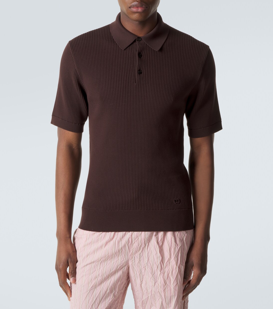 Ribbed-knit cotton polo sweater | Dolce&Gabbana