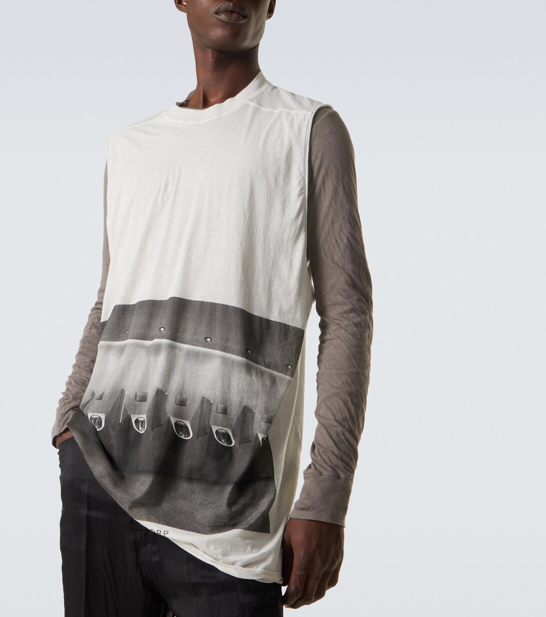 Jumbo printed cotton jersey tank top | Rick Owens