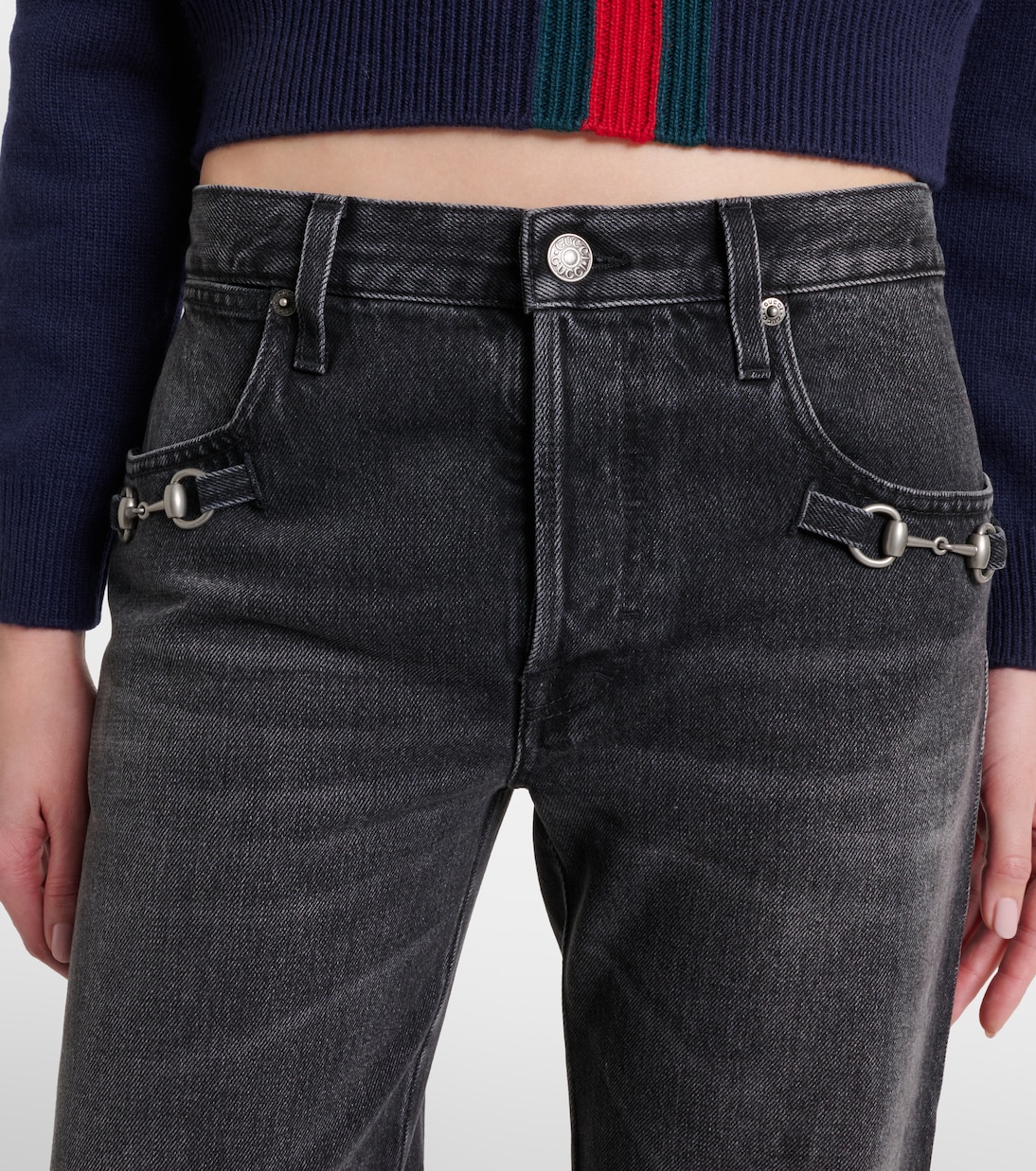 Horsebit wide-leg jeans | Gucci