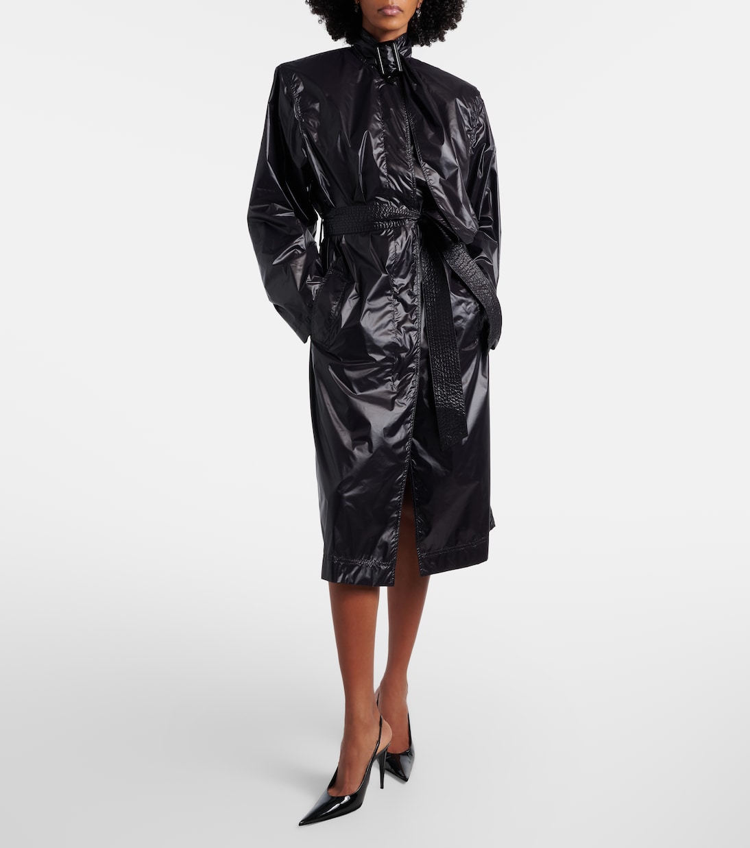 Gabardina con cinturón y lazo | Saint Laurent