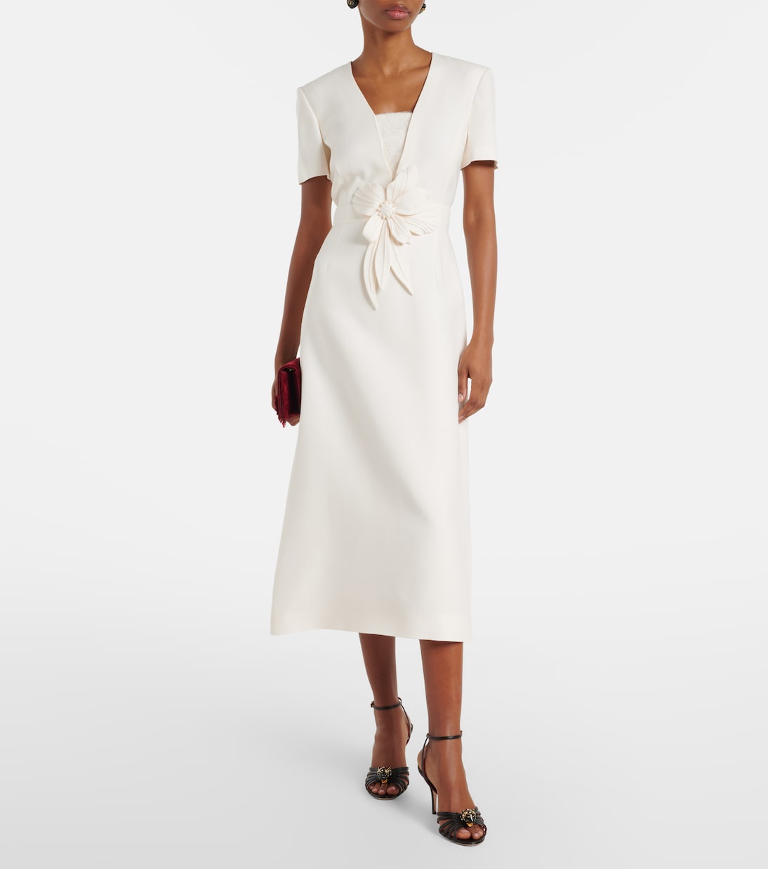 Cady Couture floral-appliqué midi dress | Valentino