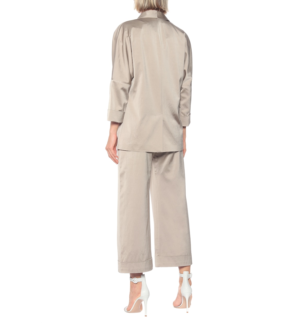 Blazer en satin de coton mélangé | Brunello Cucinelli