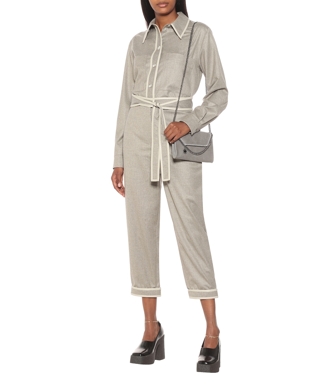 Wool flannel carrot cropped pants | Stella McCartney