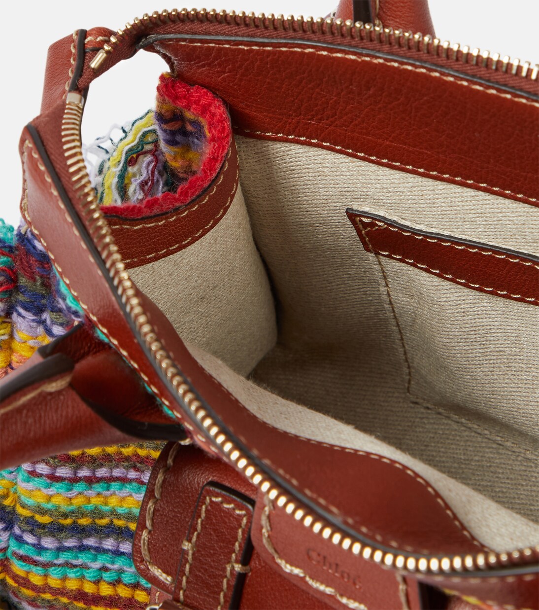 Borsa Edith Small in misto cashmere con pelle | Chloé