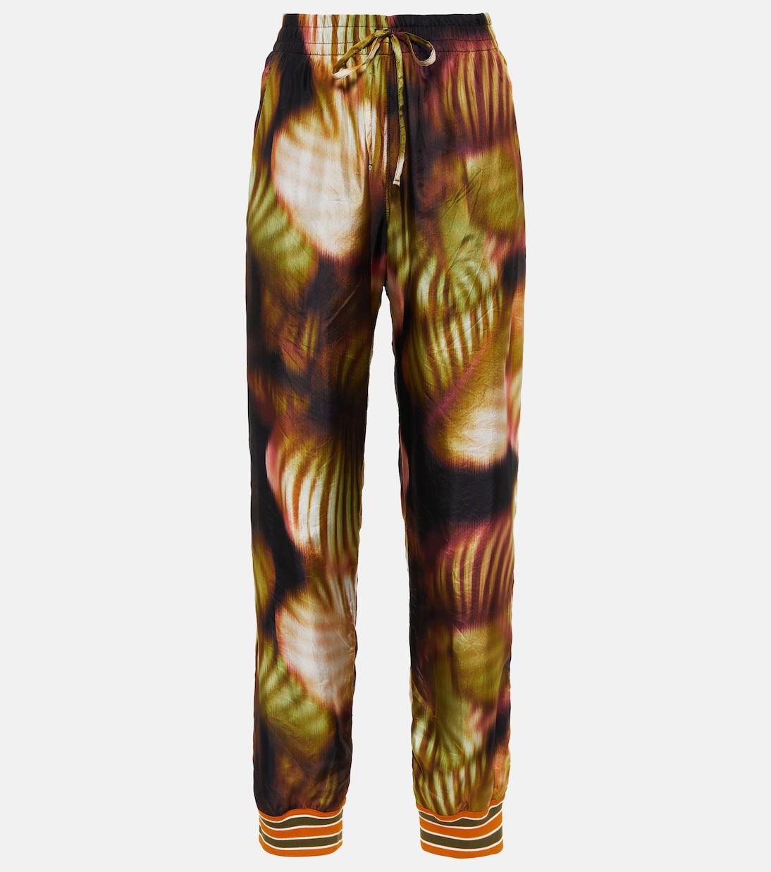 Pantaloni in seta e cotone con stampa | Dries Van Noten