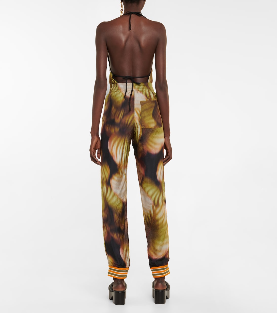 Pantaloni in seta e cotone con stampa | Dries Van Noten