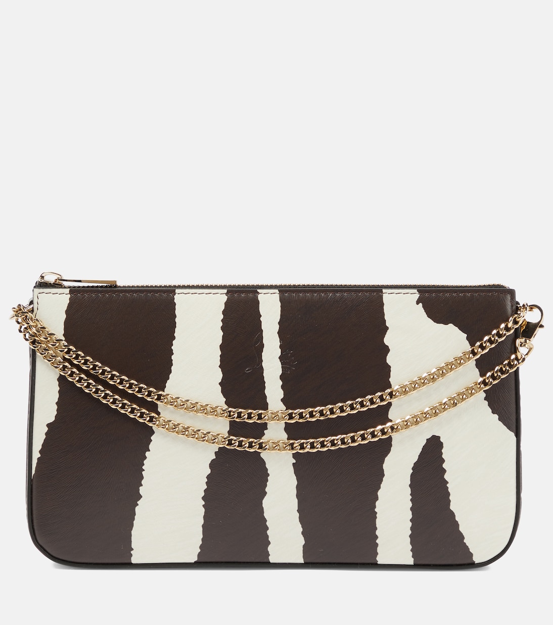 Clutch Loubila in pelle con stampa zebrata | Christian Louboutin