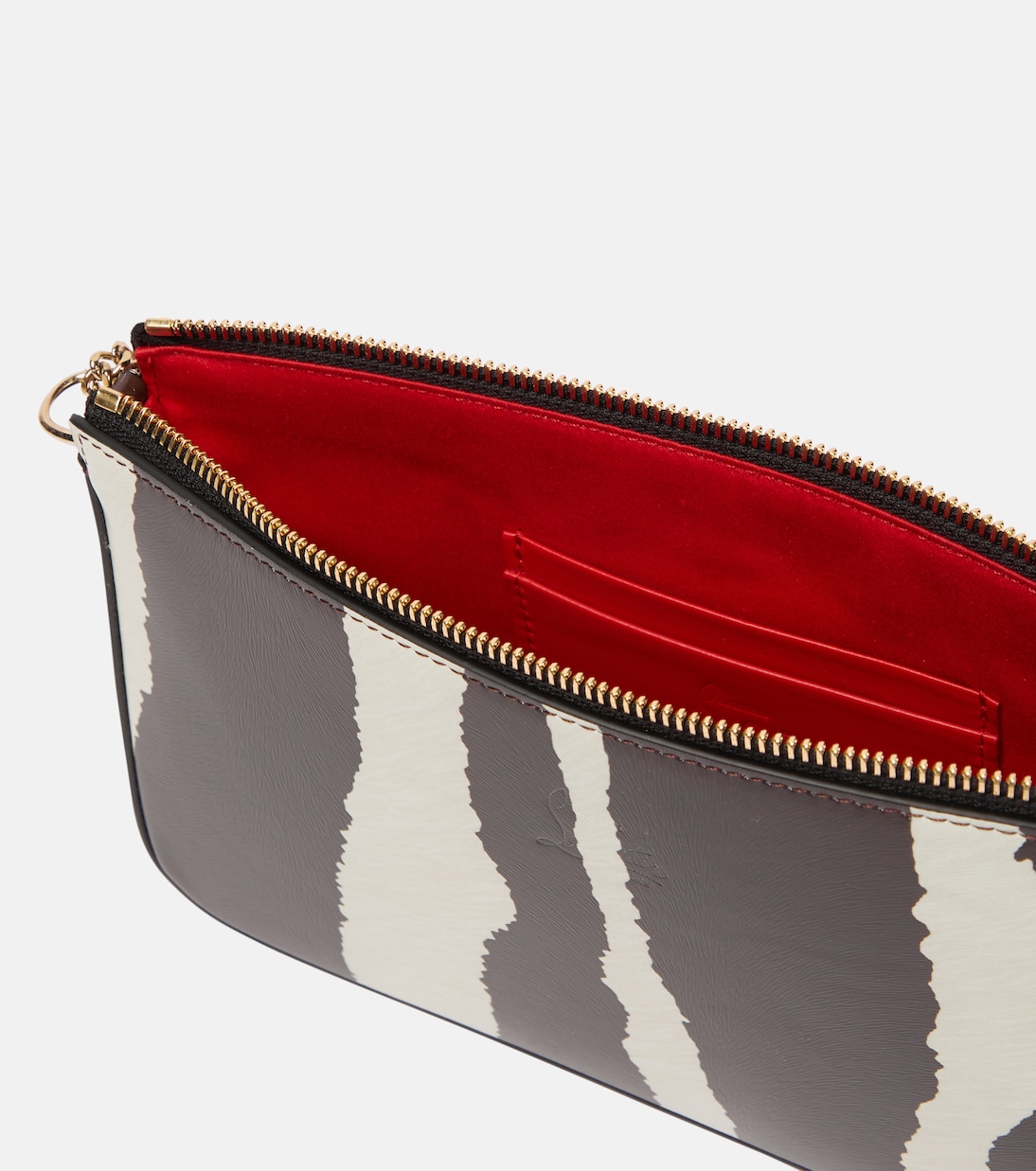 Clutch Loubila in pelle con stampa zebrata | Christian Louboutin