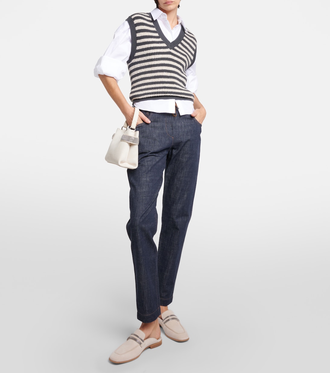 Jean tapered à ornements | Brunello Cucinelli